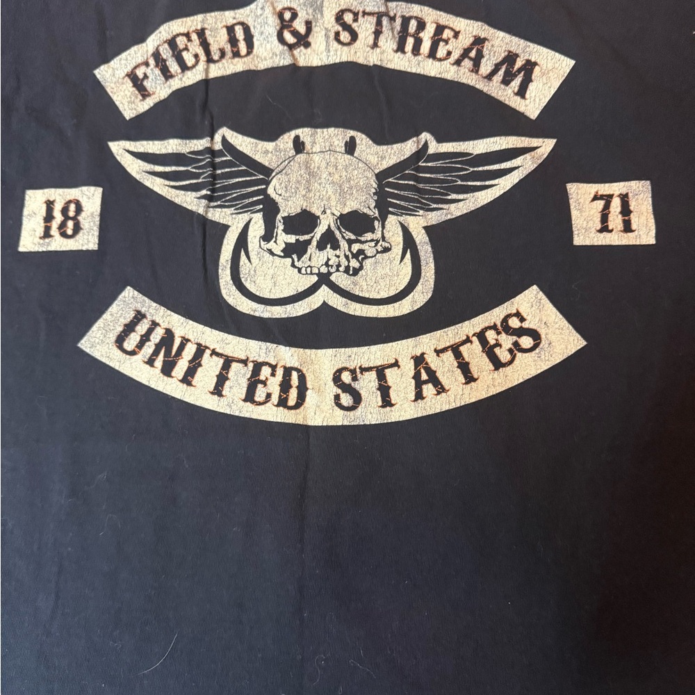 Field & Stream Black Short Sleeve Tee size Xl grunge goth vintage y2k - Picture 6 of 6